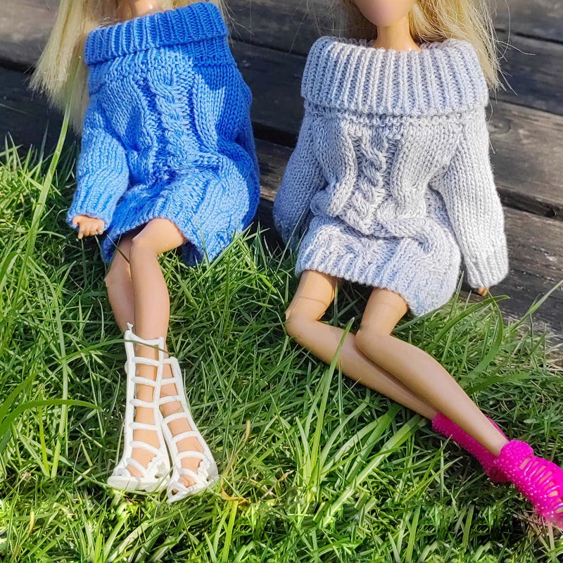 BJDBUS Blue Winter Turtleneck Sweater Clothes for 11.5 inch Girl Doll Accessories - Image 3